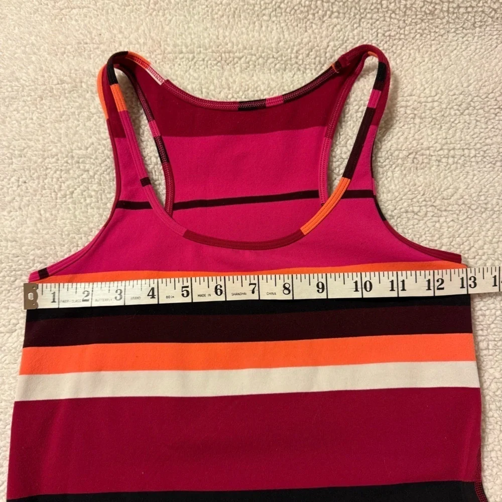 Lululemon Refresh Racer Tank Top Luon Light Blossom Stripe Bumble Berry Ghost